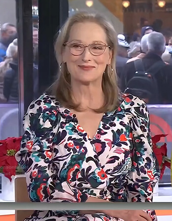 Meryl Streep’s white floral wrap dress on Today