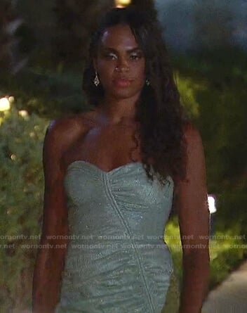 Michelle’s metallic ruched dress on The Bachelorette