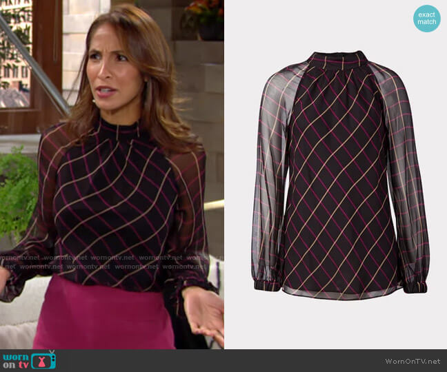 Milly Sioane Blouse worn by Lily Winters (Christel Khalil) on The Young & the Restless
