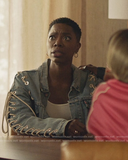 Molly’s denim lace-up jacket on Insecure