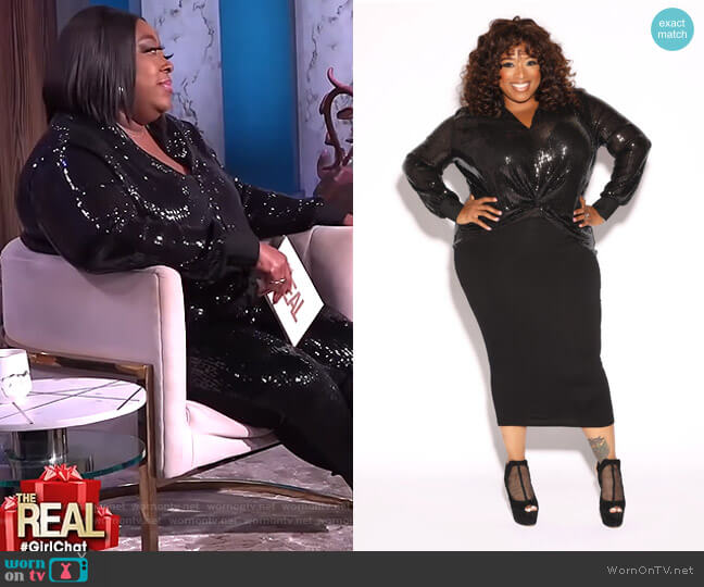 Sequin Me Top by Eleven 60 worn by Loni Love on The Real