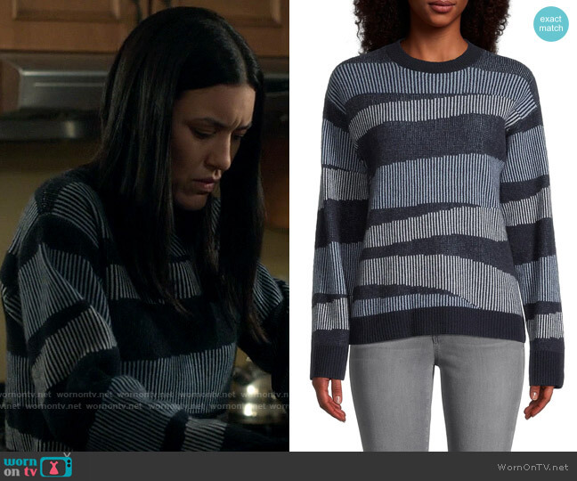 Naadam Swirl Stripe Sweater worn by Angela Bishop (Julia Jones) on Dexter New Blood