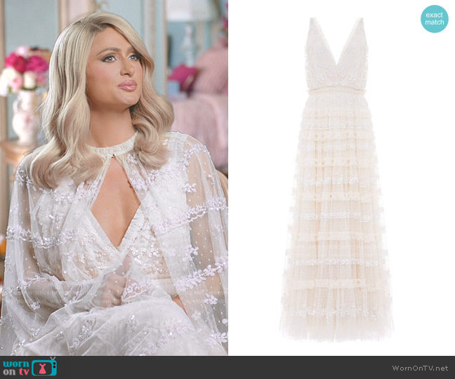 Eve Sequin Cami Gown by Needle and Thread worn by Paris Hilton  on Paris in Love