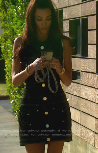 Noella's black denim sleeveless dress on The Real Housewives of Orange County