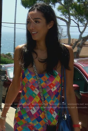 Noella's multicolored check dress on The Real Housewives of Orange County