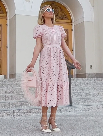 Paris's pink lace midi dress on Paris in Love