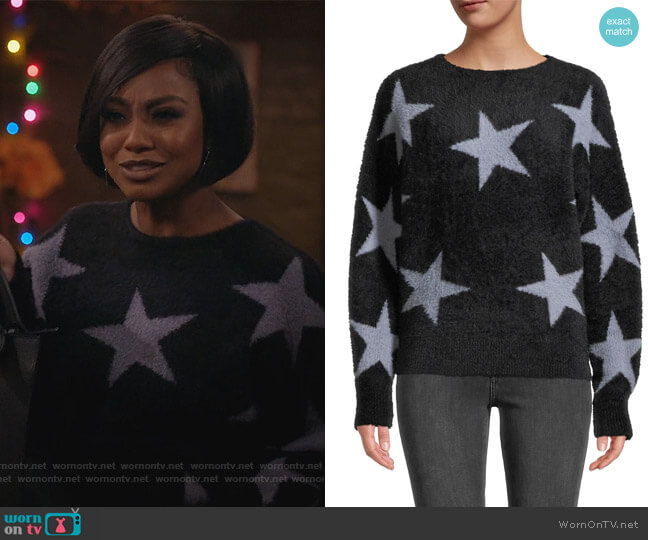 Star-Print Sweater by Philosophy worn by JoJo (Tetona Jackson) on Home Economics