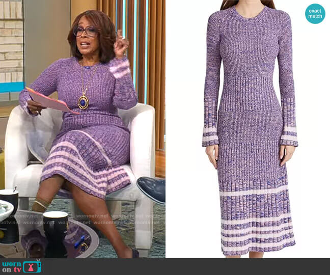 WornOnTV: Gayle King’s purple striped sweater dress on CBS Mornings ...