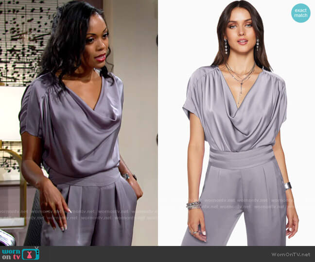 Ramy Brook Dorothy Top worn by Amanda Sinclair (Mishael Morgan) on The Young & the Restless