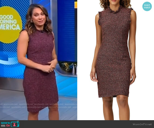 Sleeveless Tweed Dress by Rebecca Taylor worn by Ginger Zee  on Good Morning America