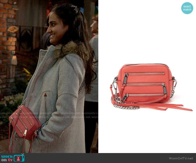 Rebecca Minkoff Moto Leather Camera Crossbody Bag worn by Bela Malhotra (Amrit Kaur) on The Sex Lives of College Girls