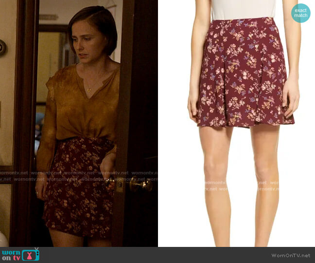 Reformation Chantelle Flounce Skirt worn by Kimberly Finkle (Pauline Chalamet) on The Sex Lives of College Girls