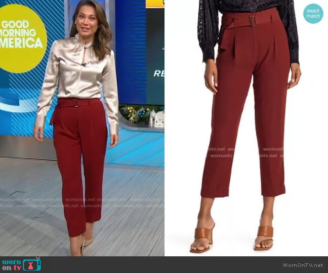 Cacey Pleated Front Trousers by Reiss worn by Ginger Zee  on Good Morning America