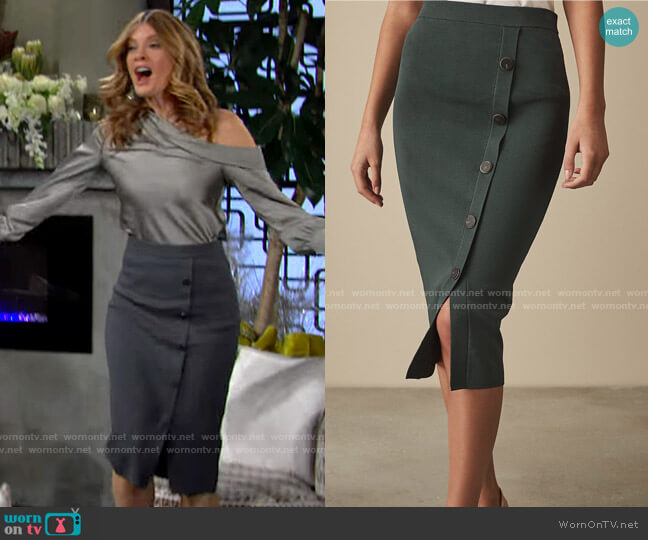 Reiss Hatty Skirt worn by Phyllis Summers (Michelle Stafford) on The Young & the Restless
