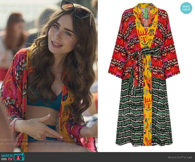 Carnaval Kimono Carnaval by Rianna + Nina worn by Emily Cooper (Lily Collins) on Emily in Paris