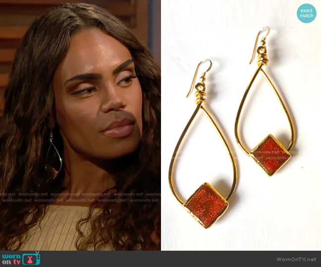 Ember Earrings by Robyn Rhodes worn by Michelle Young  on The Bachelorette