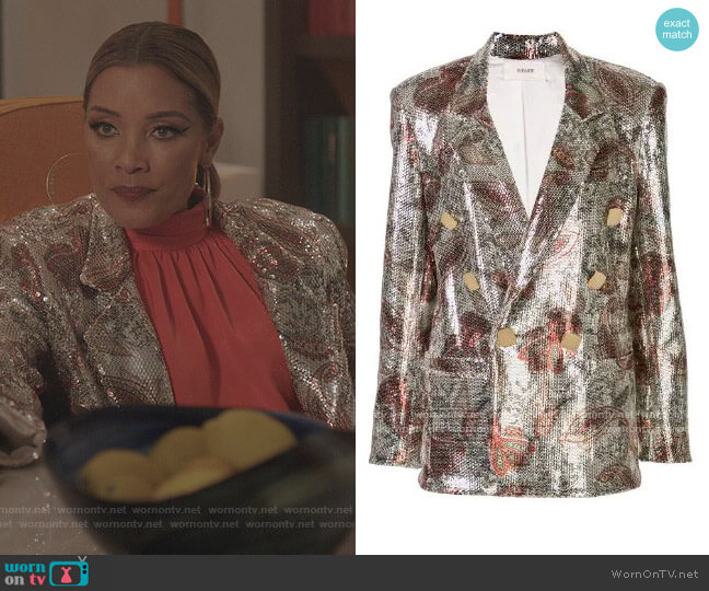 Floral Double Breasted Blazer by Rodarte worn by Dominique Deveraux (Michael Michele) on Dynasty