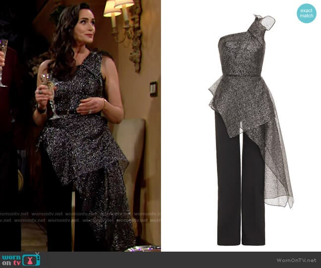 Roland Mouret Sumter Jumpsuit worn by Quinn Fuller (Rena Sofer) on The Bold & the Beautiful