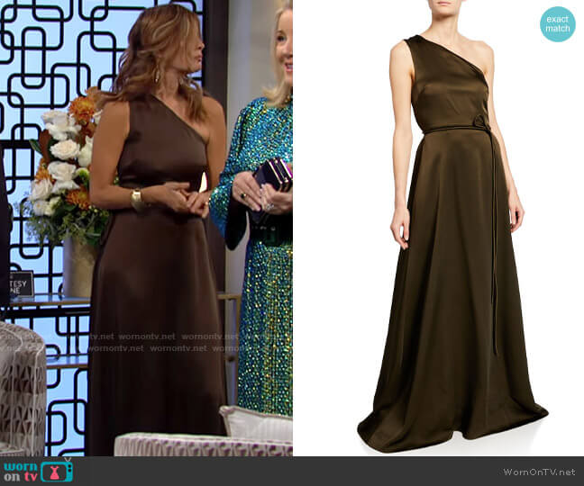 Rosetta Getty One-Shoulder Wrapped Gown worn by Phyllis Summers (Michelle Stafford) on The Young & the Restless