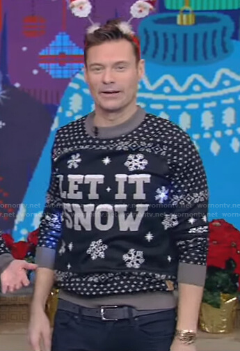 Ryan’s Let It Snow sweater on Live with Kelly and Ryan