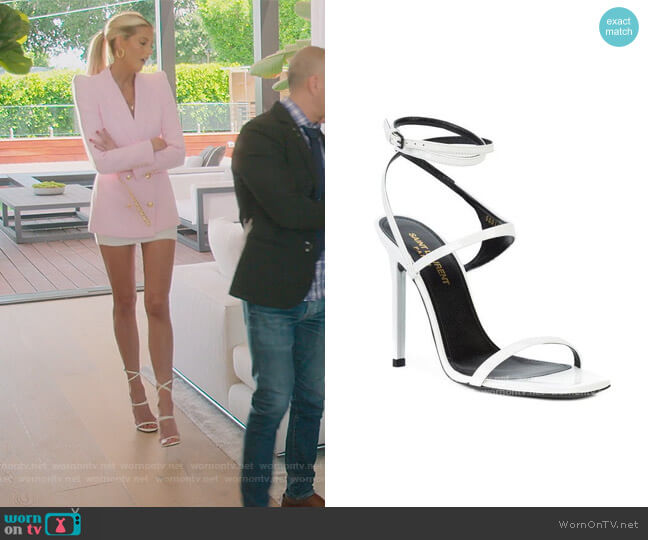 Amber Edie Patent Sandals by Saint Laurent worn by Emma Hernan  on Selling Sunset