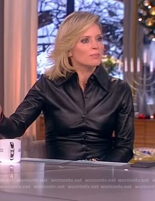 Sara’s black leather shirt and pants on The View