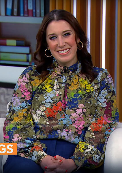 Sarah Gelman's floral blouse on CBS Mornings