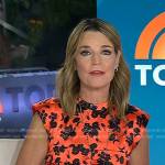 Savannah’s orange floral ruched top on Today