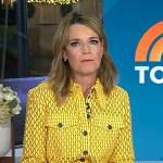 Savannah’s yellow perforated button front blouse on Today