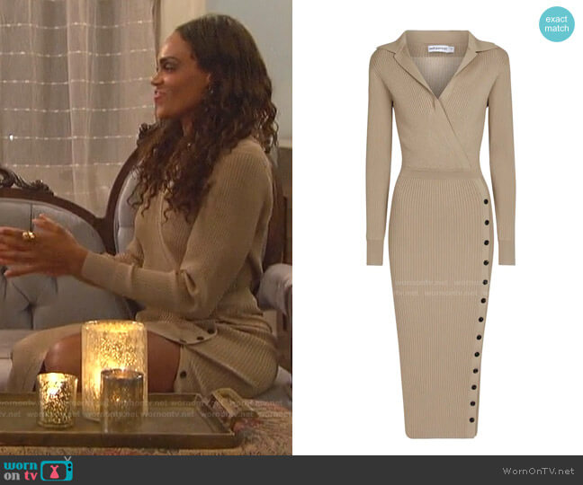 Ribbed Knit Dress by Self Portrait worn by Michelle Young on The Bachelorette