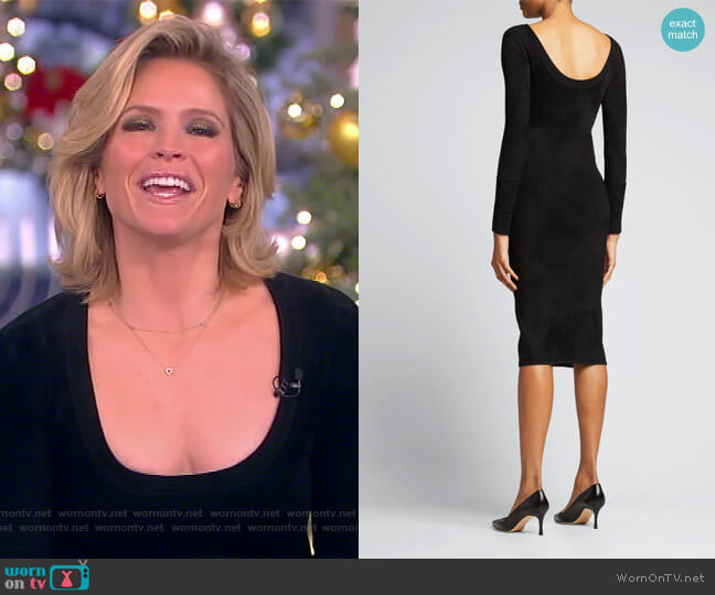 Sheared Boucle Body-Con Dress by Sergio Hudson worn by Sara Haines  on The View