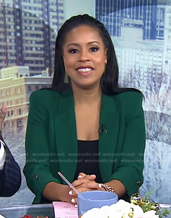Sheinelle’s green roll-up sleeve jacket on Today