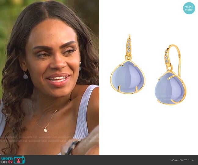 Mogul Heart and Diamond Earrings by Syna worn by Michelle Young on The Bachelorette