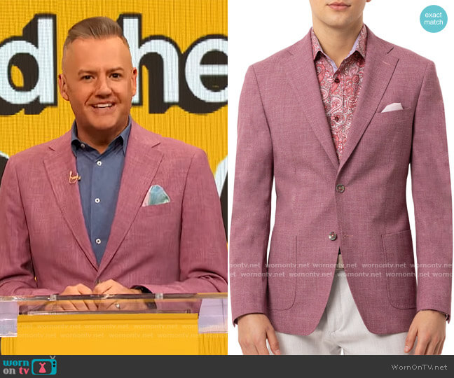 Slim-Fit Mauve Sport Coat by Tallia worn by Ross Mathews on The Drew Barrymore Show