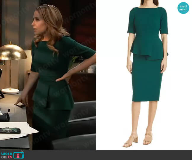 Romolaa Peplum Detail Dress by Ted Baker worn by Olivia Falconeri (Lisa Lo Cicero) on General Hospital