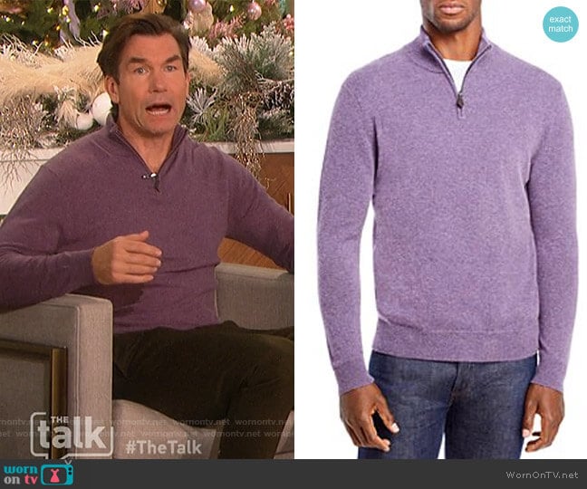 Cashmere Half-Zip Sweater by The Men's Store at Bloomingdales worn by Jerry O'Connell  on The Talk