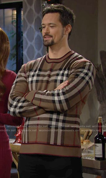 Thomas’s plaid sweater on The Bold and the Beautiful
