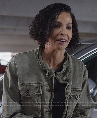 Tina’s green military jacket on Queens
