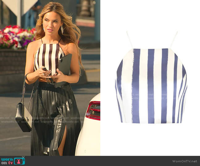 Stripe Crop Top by Topshop worn by Chrishell Stause  on Selling Sunset