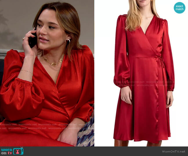 Trina Turk Fragrant Wrap Dress worn by Summer Newman (Hunter King) on The Young & the Restless