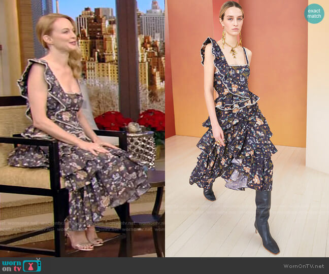 Ariane Dress by Ulla Johnson  worn by Heather Graham on Live with Kelly and Ryan