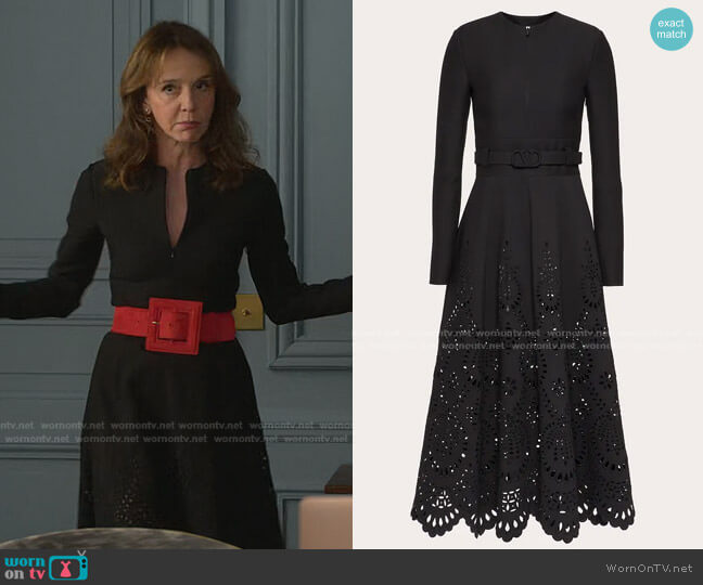 WornOnTV: Sylvie's black cape blouse on Emily in Paris