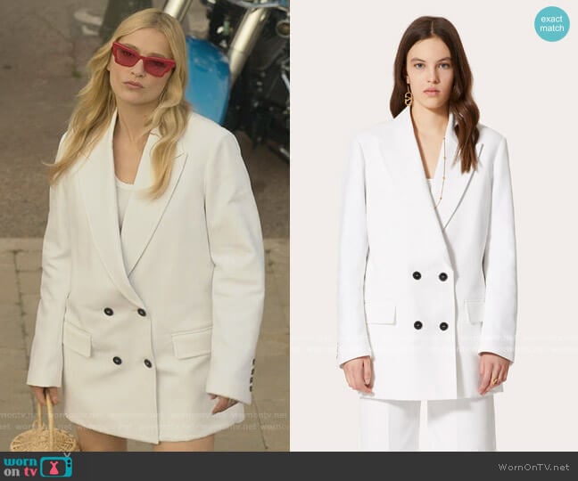 Denim Blazer by Valentino worn by Camille (Camille Razat) on Emily in Paris