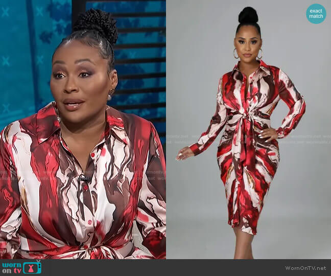 Marble Vibes Dress by Vanity worn by Cynthia Bailey on E! News Daily Pop