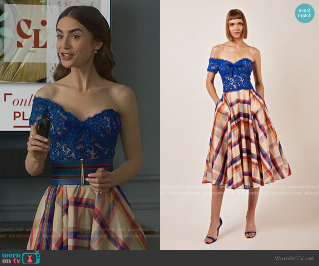 Patricia Dress by Vassilis Zoulias worn by Emily Cooper (Lily Collins) on Emily in Paris
