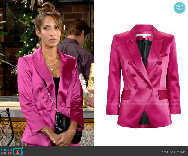 Veronica Beard Satin Empire Jacket worn by Lily Winters (Christel Khalil) on The Young & the Restless