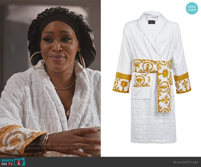 Barocco Terry Robe by Versace worn by Brianna (Eve) on Queens