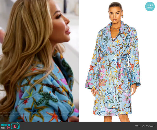 Tresor De La Mer Bath Robe by Versace worn by Lisa Hochstein  on The Real Housewives of Miami