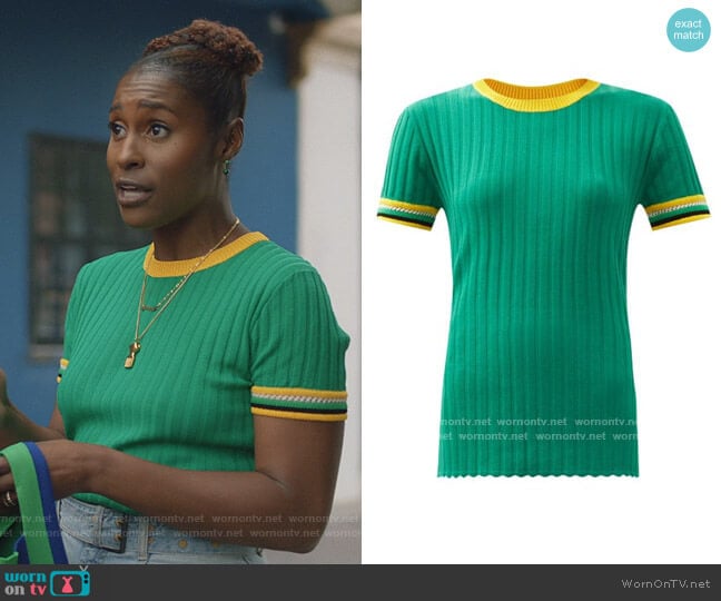 Saint Ann Rib Knitted Top by Wales Bonner worn by Issa Dee (Issa Rae) on Insecure