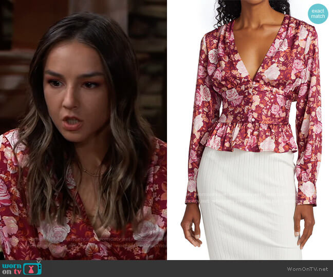 WornOnTV: Kristina’s red floral wrap blouse on General Hospital | Lexi ...